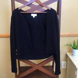 Black open front cardigan